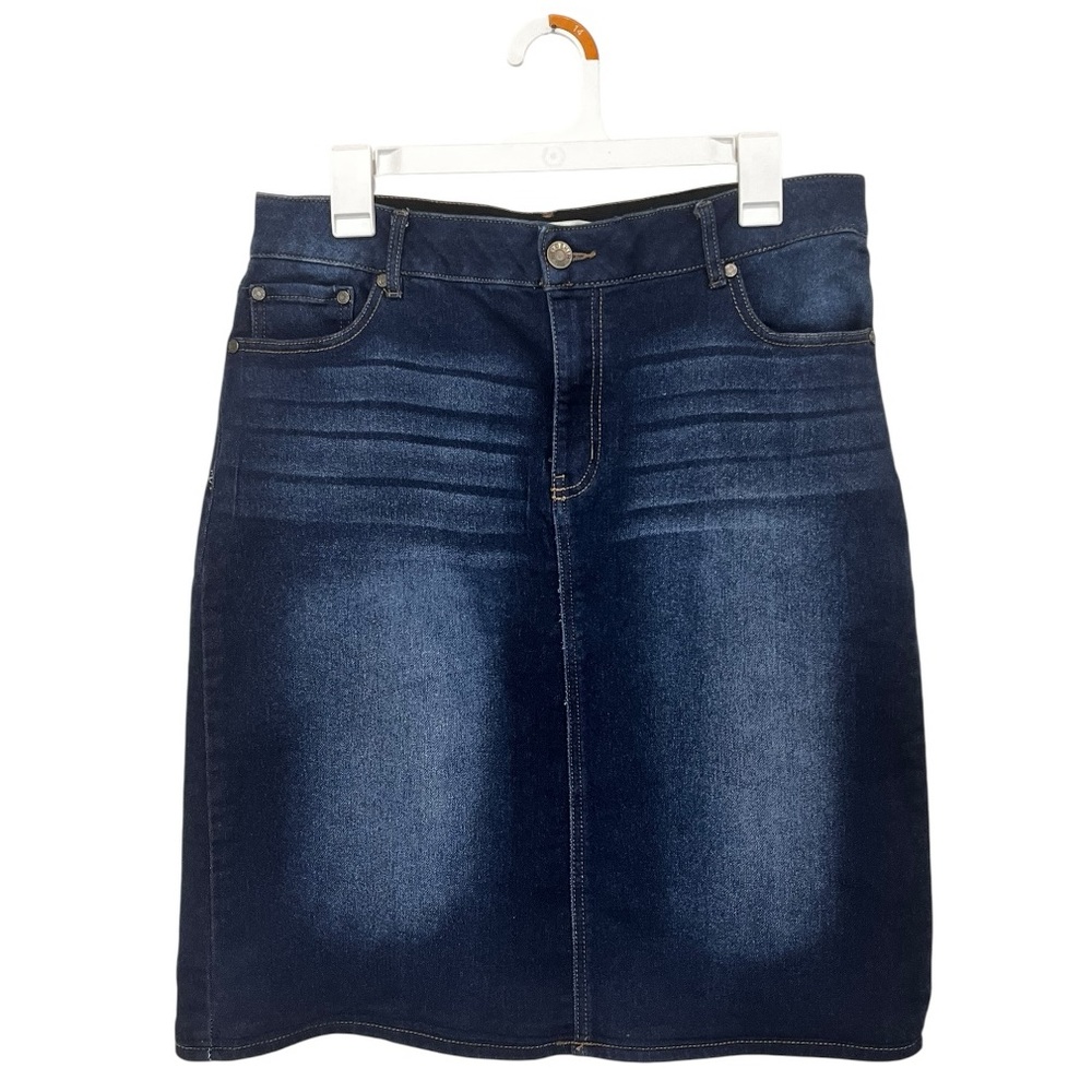 Est. 1946 | Blue Stretch Midi Denim Skirt 12